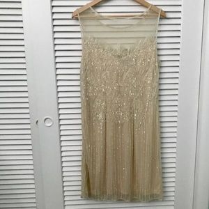 Pisarro Nights Beaded Cream Cocktail Dress 14